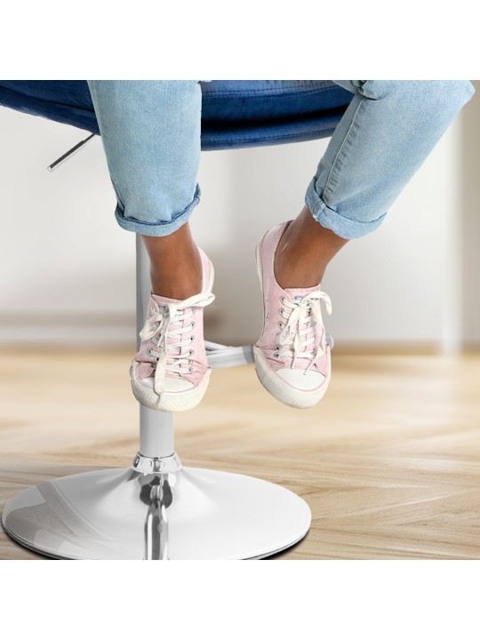 2 db bárszék szett Damar bársony króm, kék