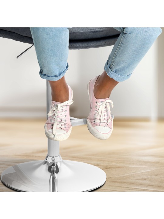 2 db bárszék szett Damar bársony króm, sötétszürke