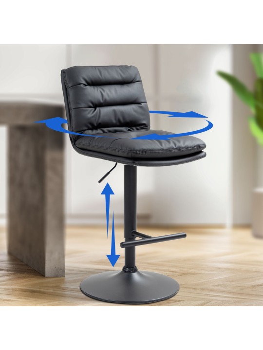 2 db bárszék Damar műbőr készlet, fekete 2 db bárszék Damar műbőr készlet, fekete