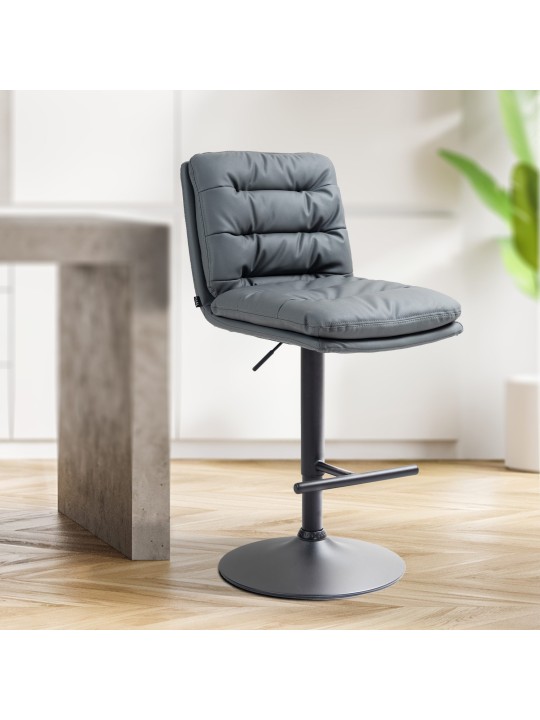 2 db bárszék Damar műbőr készlet, szürke