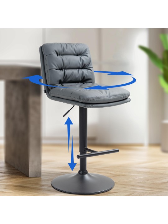 2 db bárszék Damar műbőr készlet, szürke