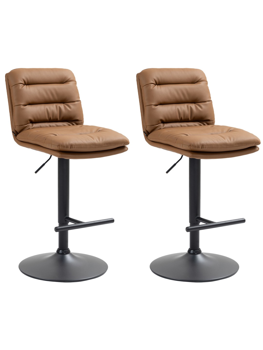 2 db bárszék Damar műbőr készlet, világosbarna