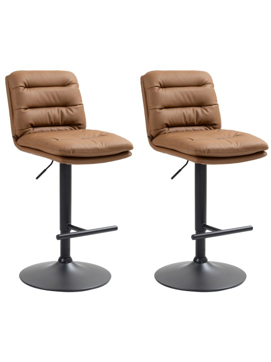 2 db bárszék Damar műbőr készlet, világosbarna