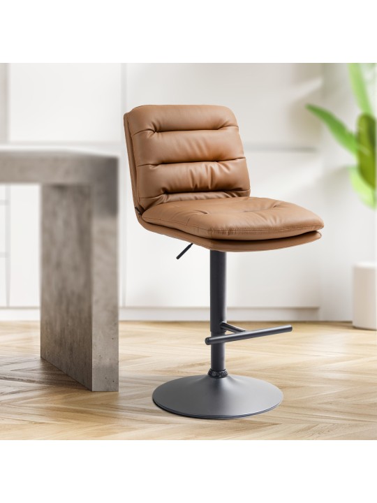 2 db bárszék Damar műbőr készlet, világosbarna