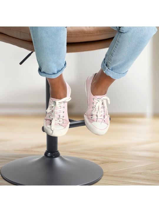 2 db bárszék Damar műbőr készlet, világosbarna