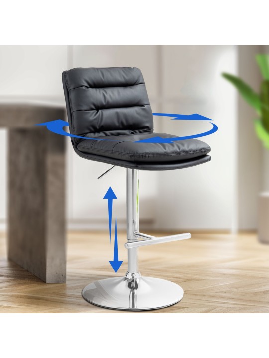 2 db bárszék szett Damar műbőr króm, fekete