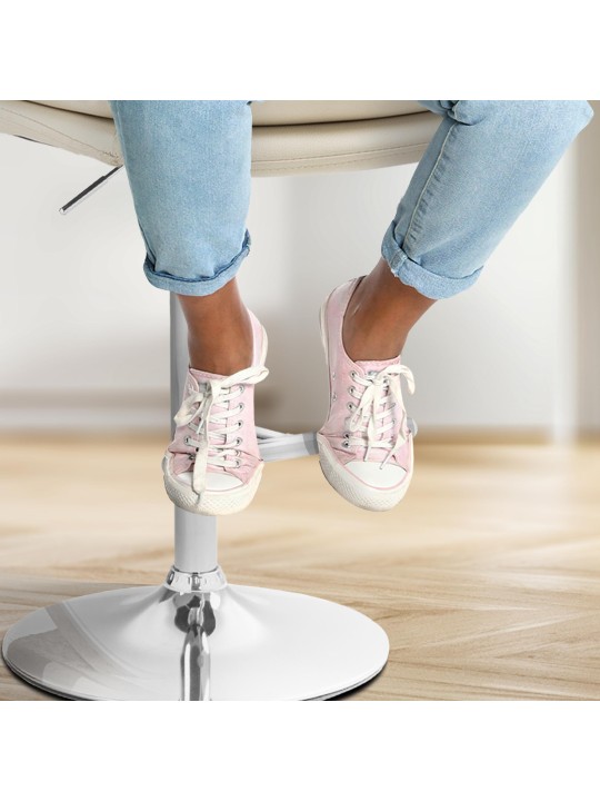 2 db bárszék szett Damar műbőr króm, krém