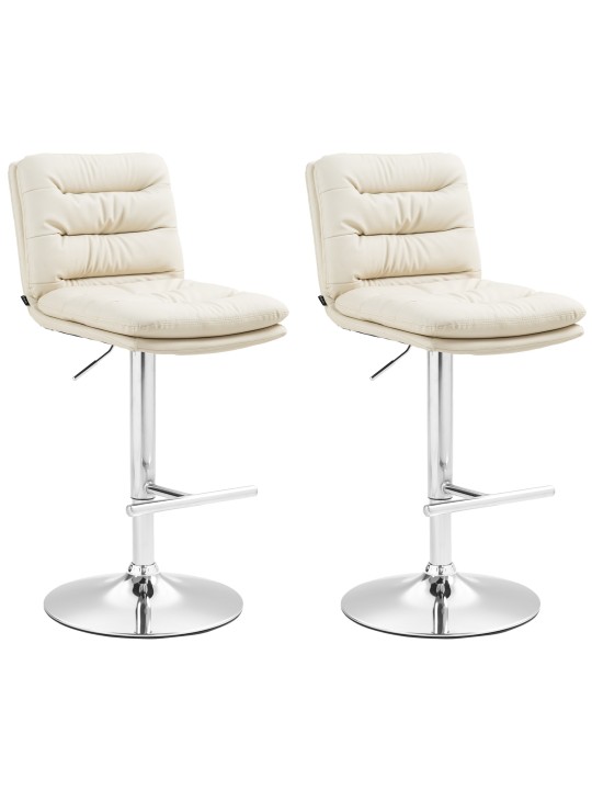 2 db bárszék szett Damar műbőr króm, krém