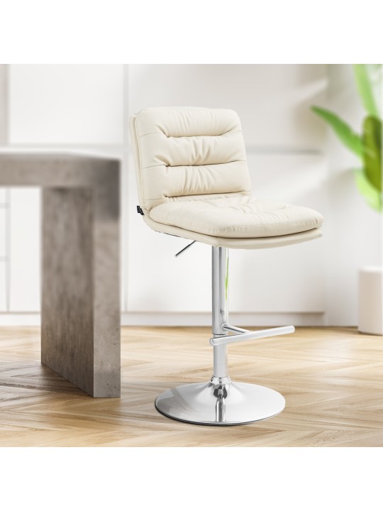 2 db bárszék szett Damar műbőr króm, krém