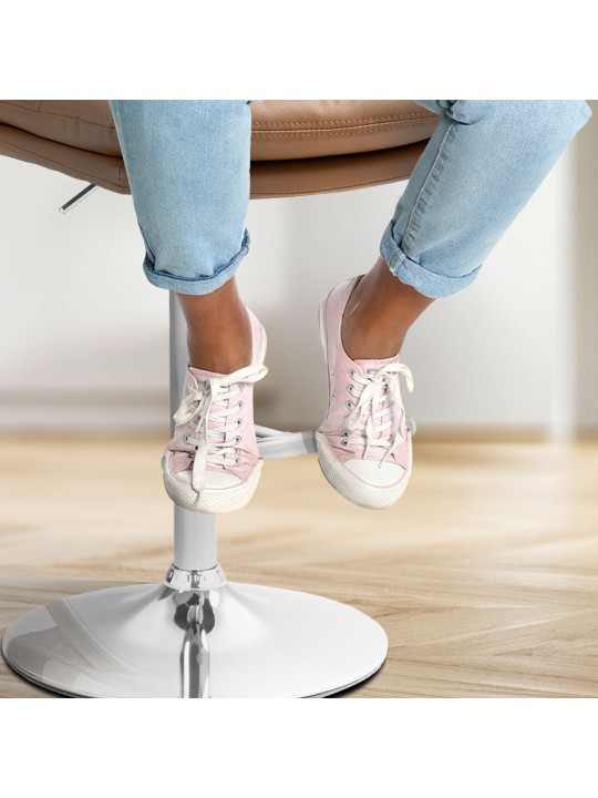 2 db bárszék szett Damar műbőr króm, világosbarna