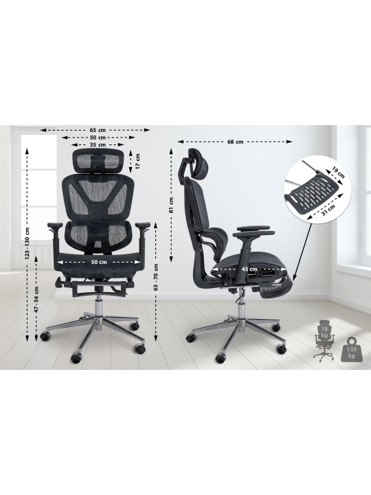 Grover irodai szék, fekete