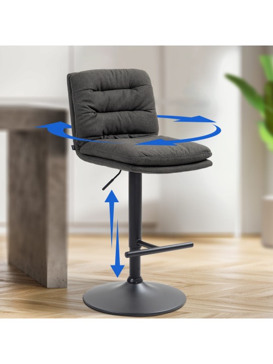 2 db bárszék készlet Damar szövet, sötétszürke