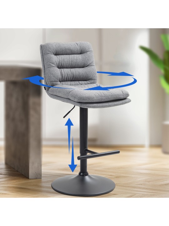 2 db bárszék készlet Damar szövet, szürke