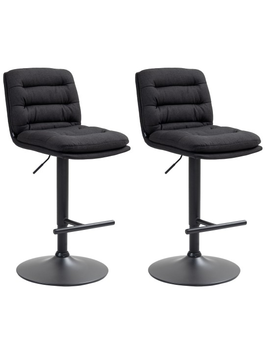 2 db bárszék készlet Damar szövet, fekete