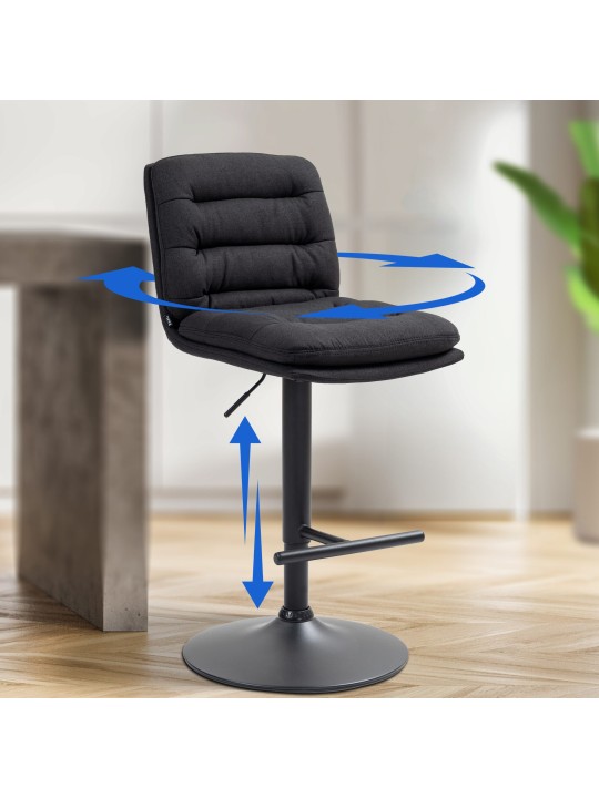 2 db bárszék készlet Damar szövet, fekete