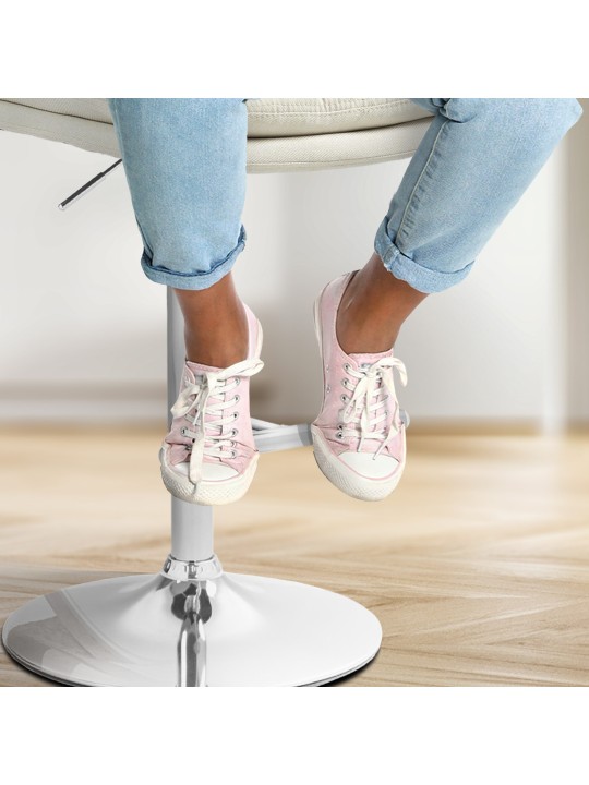 2 db bárszék szett Damar szövet króm, krém