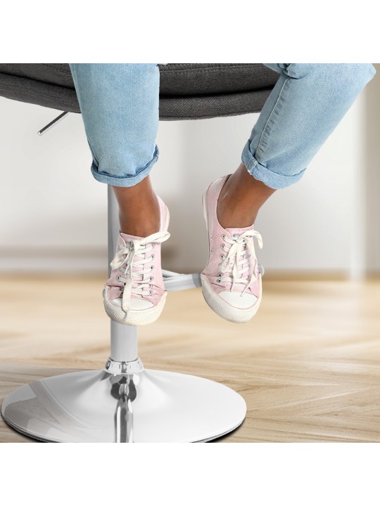 2 db bárszék készlet Damar szövet króm, sötétszürke