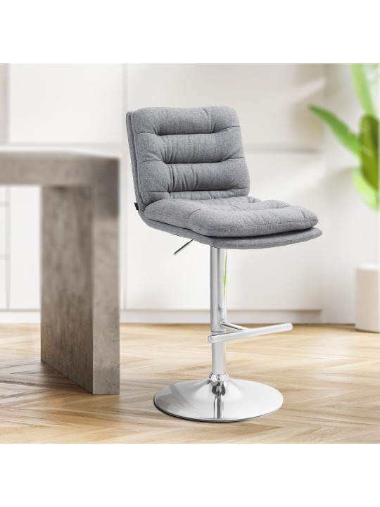 2 db bárszék készlet Damar szövet króm, szürke