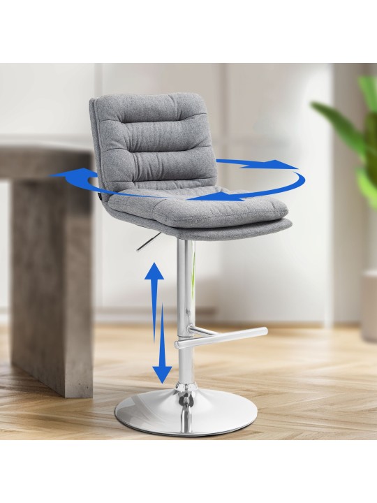 2 db bárszék készlet Damar szövet króm, szürke