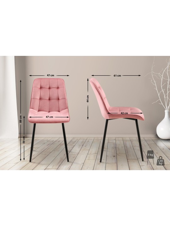 Gifford bársony étkezőszék, rózsaszín