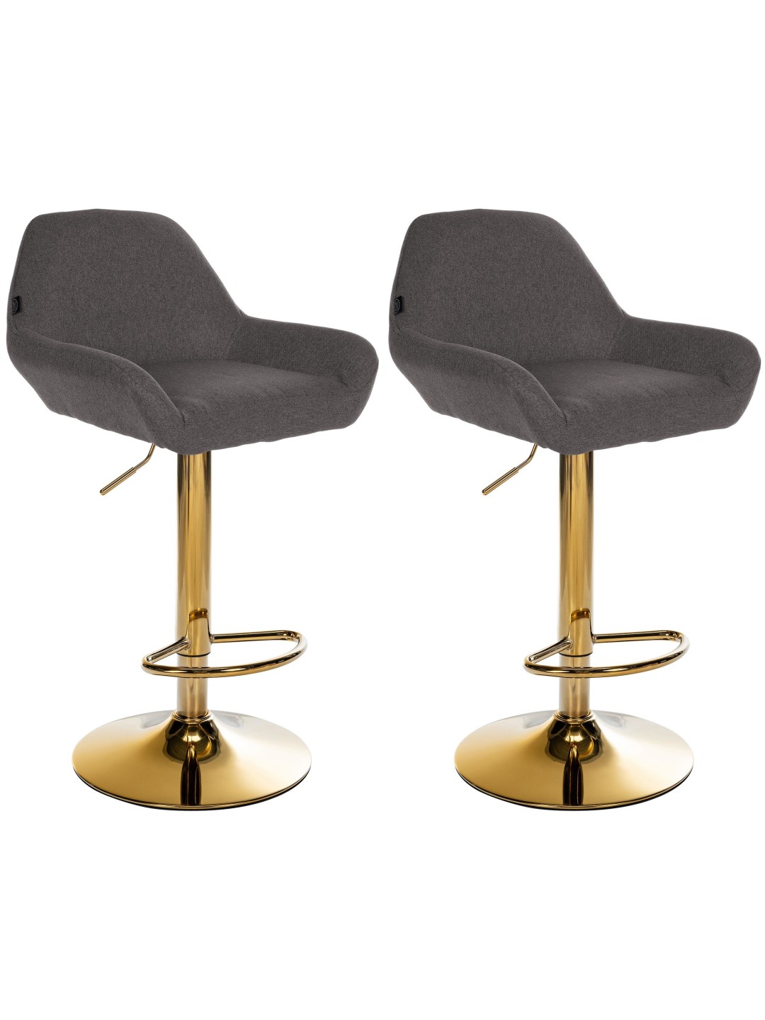 2 db bárszék készlet Braga arany szövetből, sötétszürke
