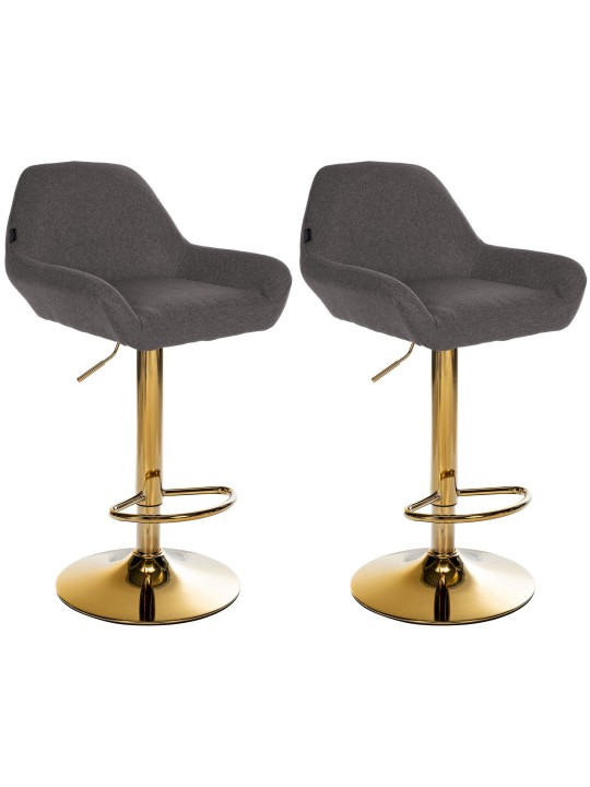 2 db bárszék készlet Braga arany szövetből, sötétszürke