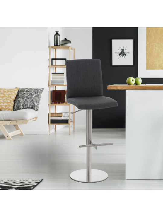 Bárszék Cadiz szövet rozsdamentes acél, sötétszürke