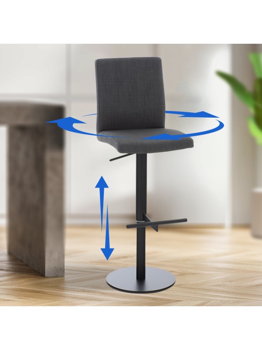 Bárszék Cadiz szövet, sötétszürke