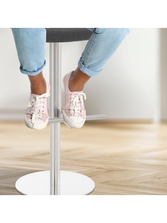 2 db bárszék készlet Cadiz szövet rozsdamentes acél, sötétszürke