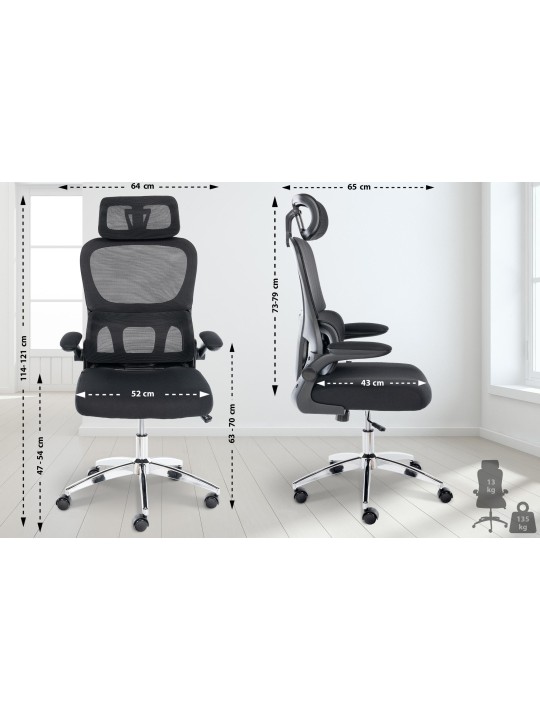 Overton irodai szék, fekete