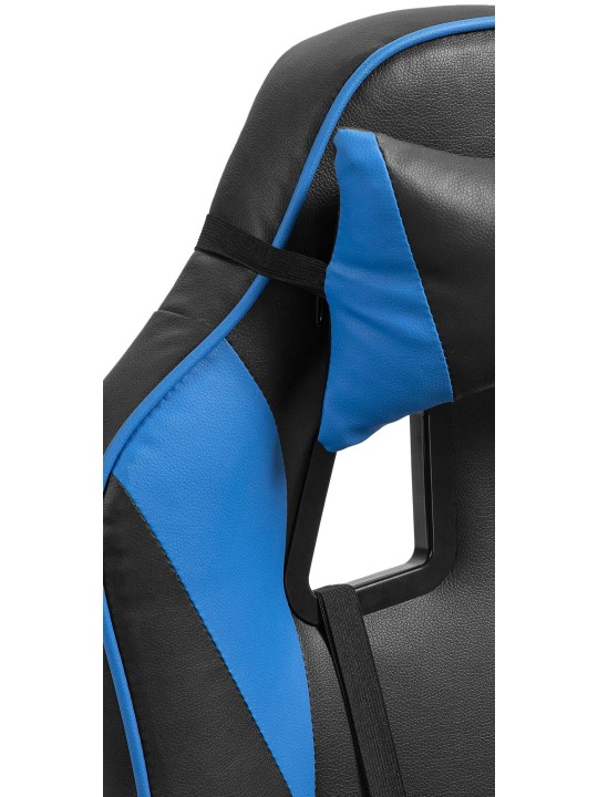 Orkney műbőr irodai szék, fekete/kék