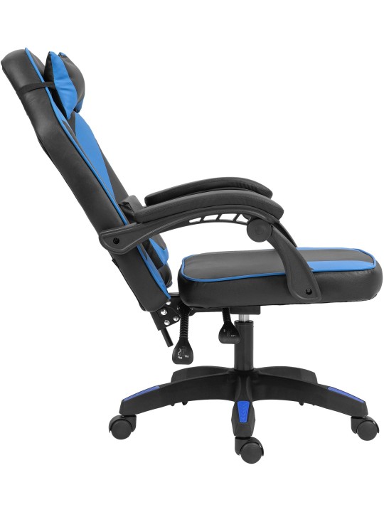 Orkney műbőr irodai szék, fekete/kék