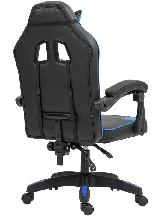 Orkney műbőr irodai szék, fekete/kék