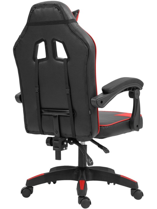 Orkney műbőr irodai szék, fekete/piros