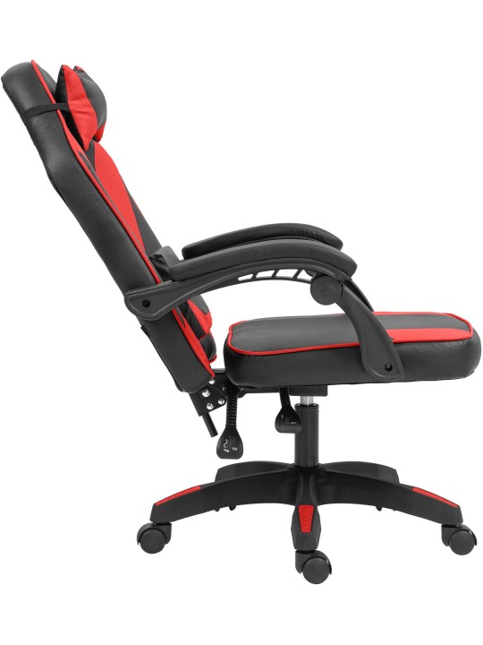 Orkney műbőr irodai szék, fekete/piros