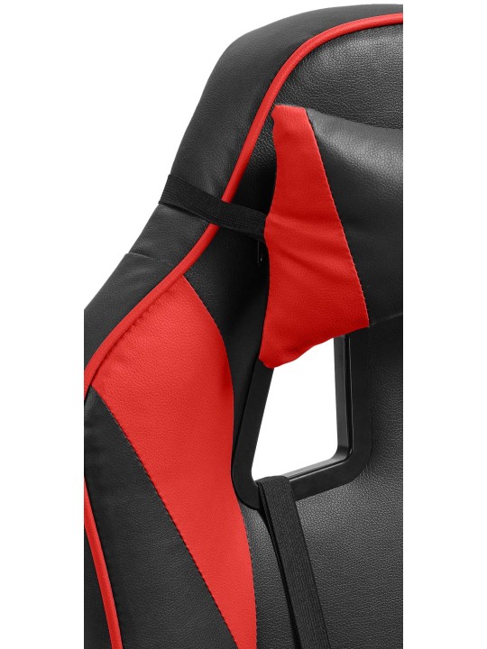 Orkney műbőr irodai szék, fekete/piros