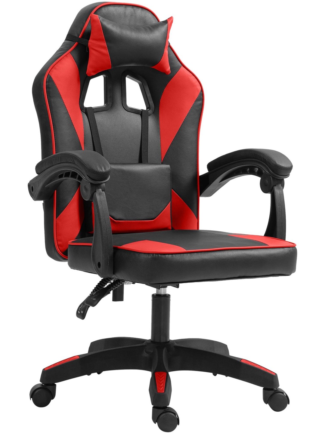 Orkney műbőr irodai szék, fekete/piros