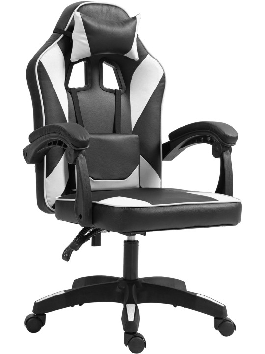 Orkney műbőr irodai szék, fekete/fehér