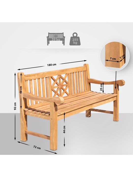 Teak pad Florida 180 cm, teak