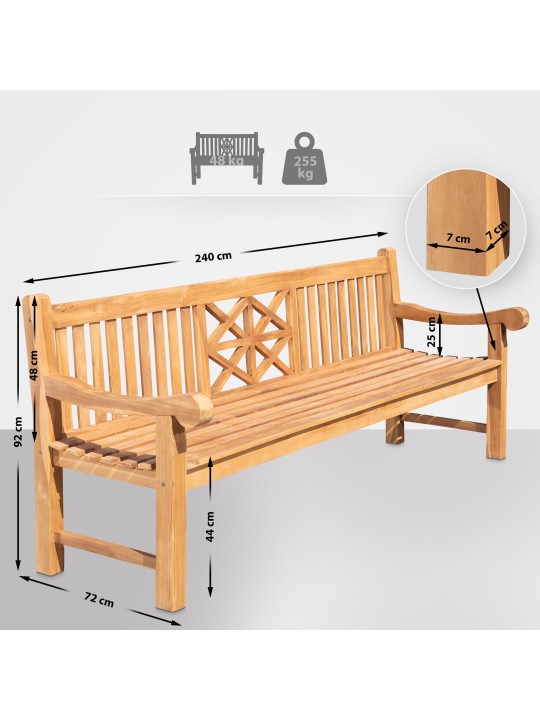 Teak pad Florida 240 cm, teak