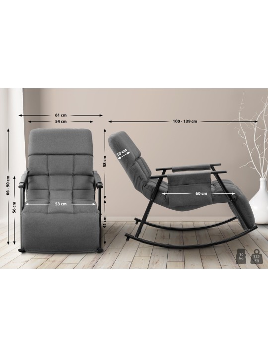 Hintaszék Cathy szövet, sötétszürke