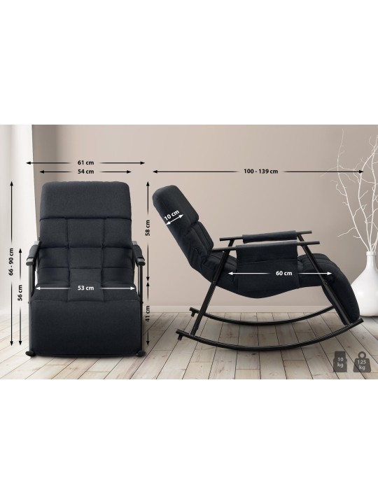 Hintaszék Cathy szövet, fekete