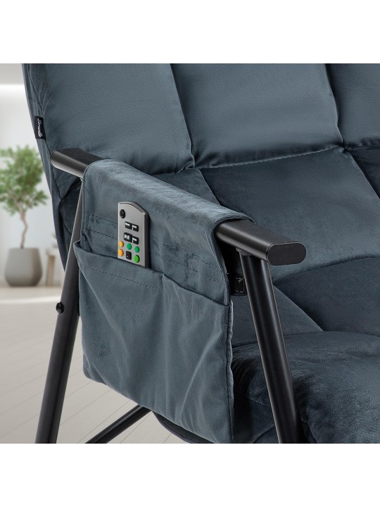 Hintaszék Cathy bársony, sötétszürke