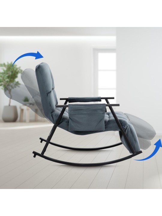 Hintaszék Cathy bársony, sötétszürke