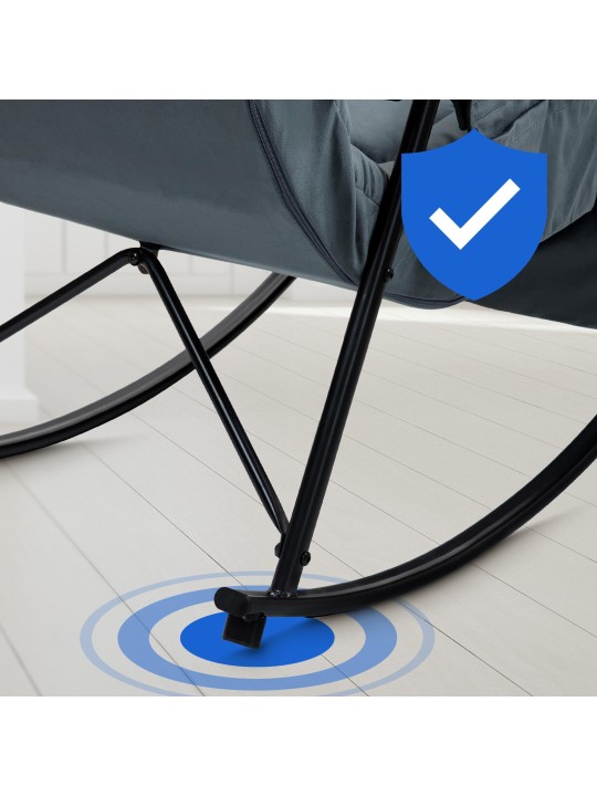 Hintaszék Cathy bársony, sötétszürke