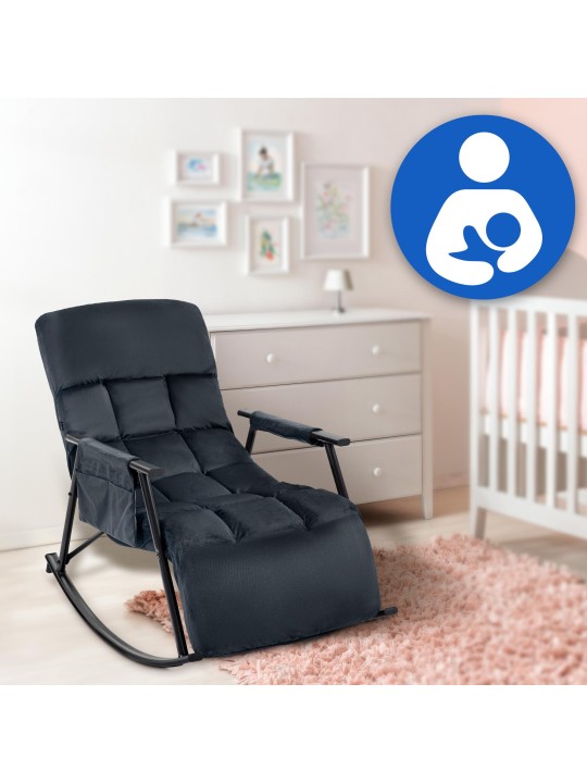 Hintaszék Cathy bársony, fekete