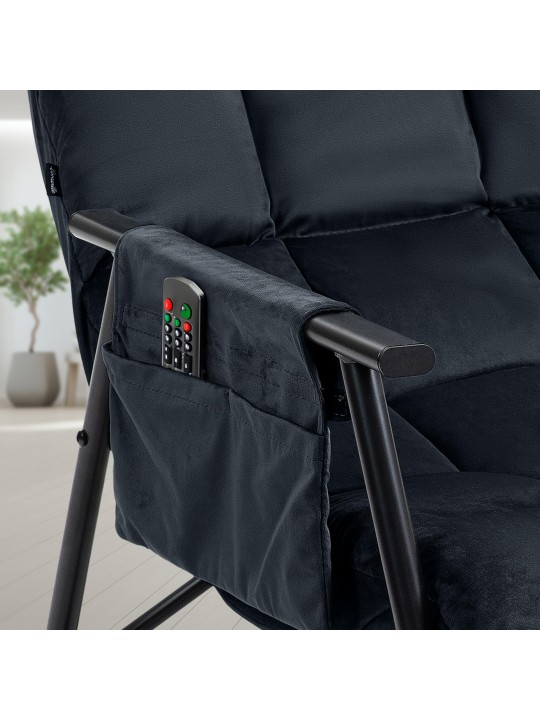 Hintaszék Cathy bársony, fekete