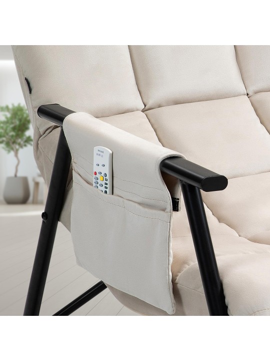 Hintaszék Cathy bársony, krém