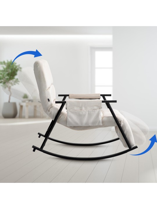 Hintaszék Cathy bársony, krém