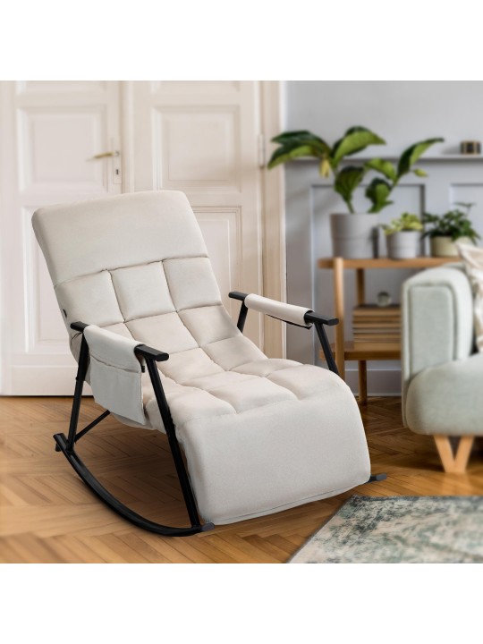 Hintaszék Cathy bársony, krém